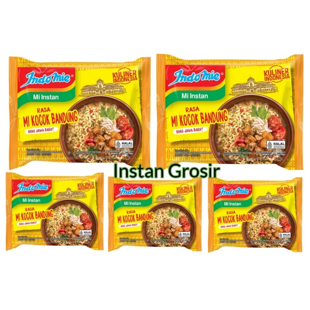 

Paket 5 Pcs - Indomie Mie Instan Kuah Mie Kocok Bandung isi 75 Gram