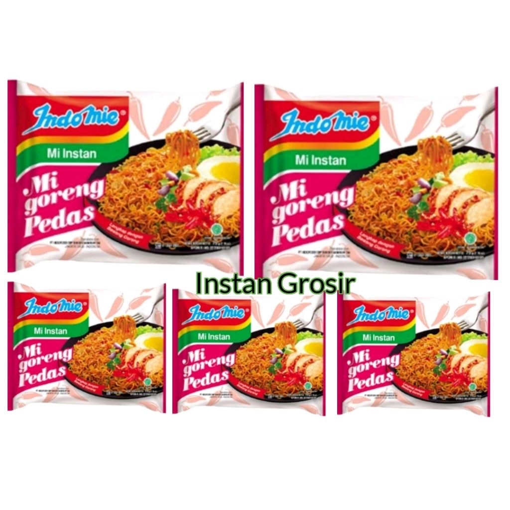 

Paket 5 Pcs - Indomie Mie Instan Goreng Pedas Isi 79 Gram