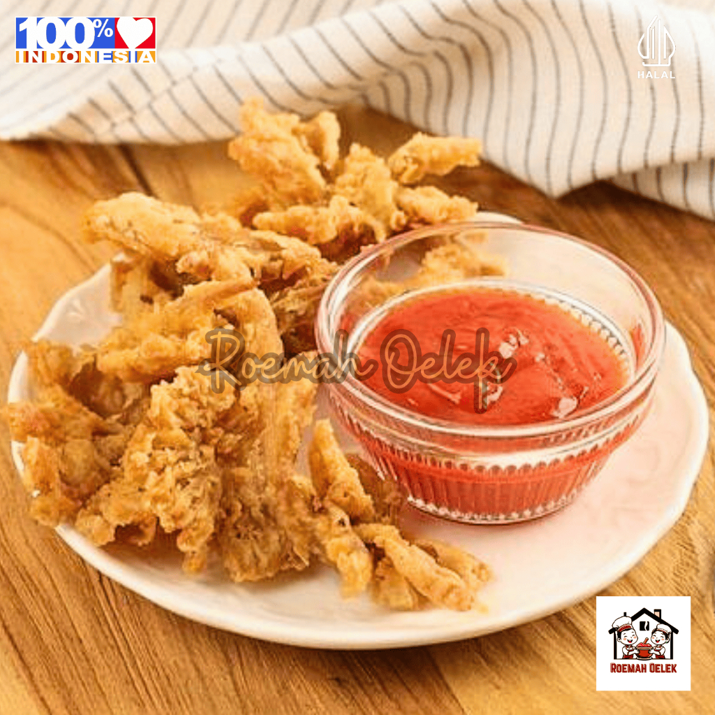 

Keripik Jamur Crispy Gurih | Camilan Jamur Kriuk | Snack Jamur Tiram Kekinian Pedas Gurih Premium 100gr – Kriuk Gurih, Bumbu Melimpah!