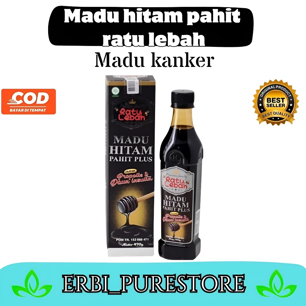 Madu Hitam Pahit Plus Propolis Ratu Lebah Madu Kanker Obat Darah Tinggi Dan Kolesterol Bpom Original