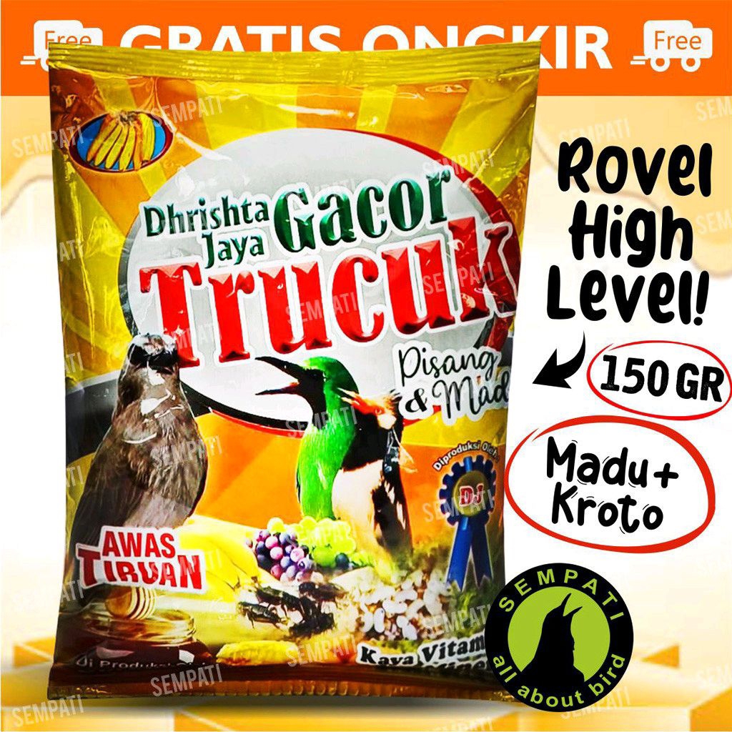 Voer Pur Pakan Gacor Trucuk Pisang Madu Pakan Burung Trucuk Cucak Jalak Anis satu PERSACET