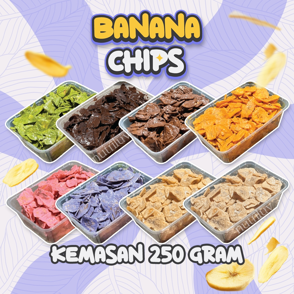 

Keripik Pisang Cokelat Lumer 250 Gram Snack Banana Chips Kripik Pisang Aneka Rasa Coklat