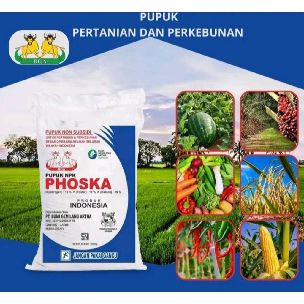 Pupuk NPK 151515 Phoska/ Niophoska repack 1kg.