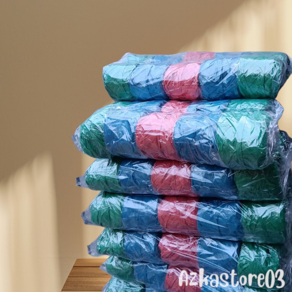 

Tali rafia eceran 1000 jual 5 pack 50 pcs/gulungan rafia