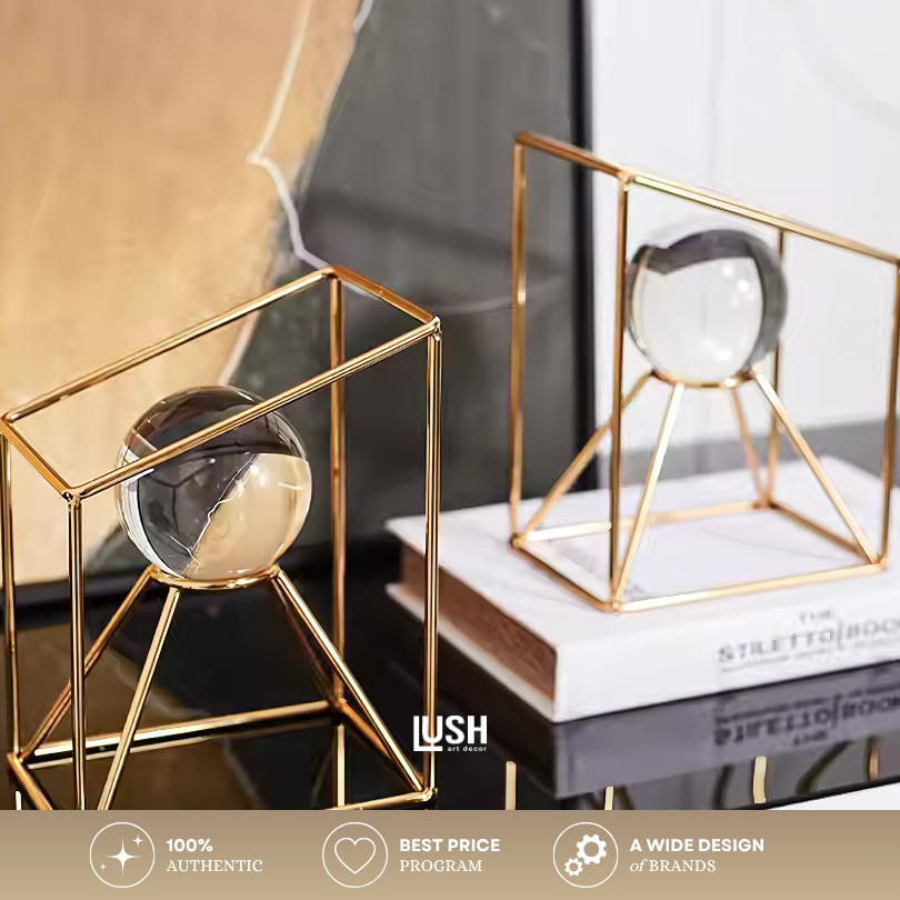 

LUSH - Metal Frame Crystal Ball Bookends / Book End / Pembatas Buku