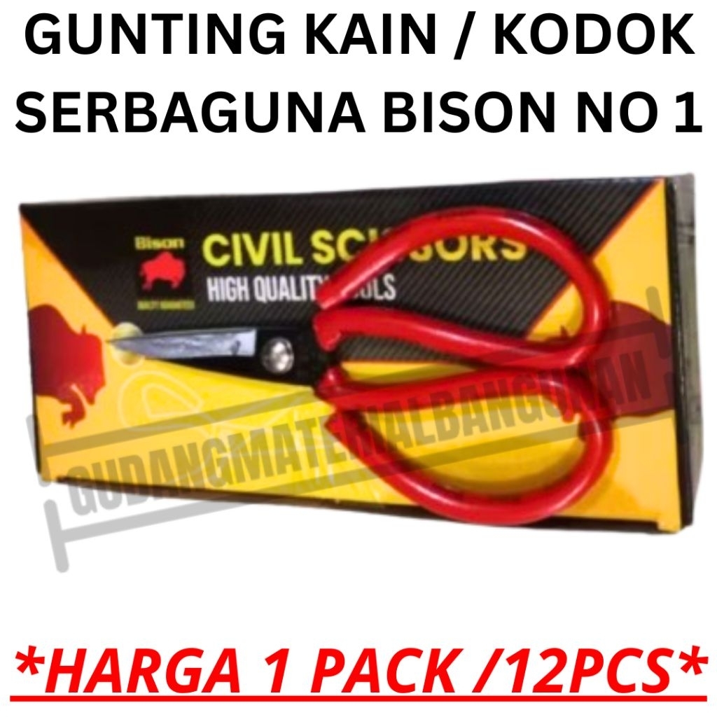 

[12PCS BISON] gunting kodok no #1 serbaguna BISON 8 inch1 multipurpose Scissors kain kertas karton seng aluminium 12PCS 1PACK 1 PACK 1 LUSIN 1LUSIN 12 PCS