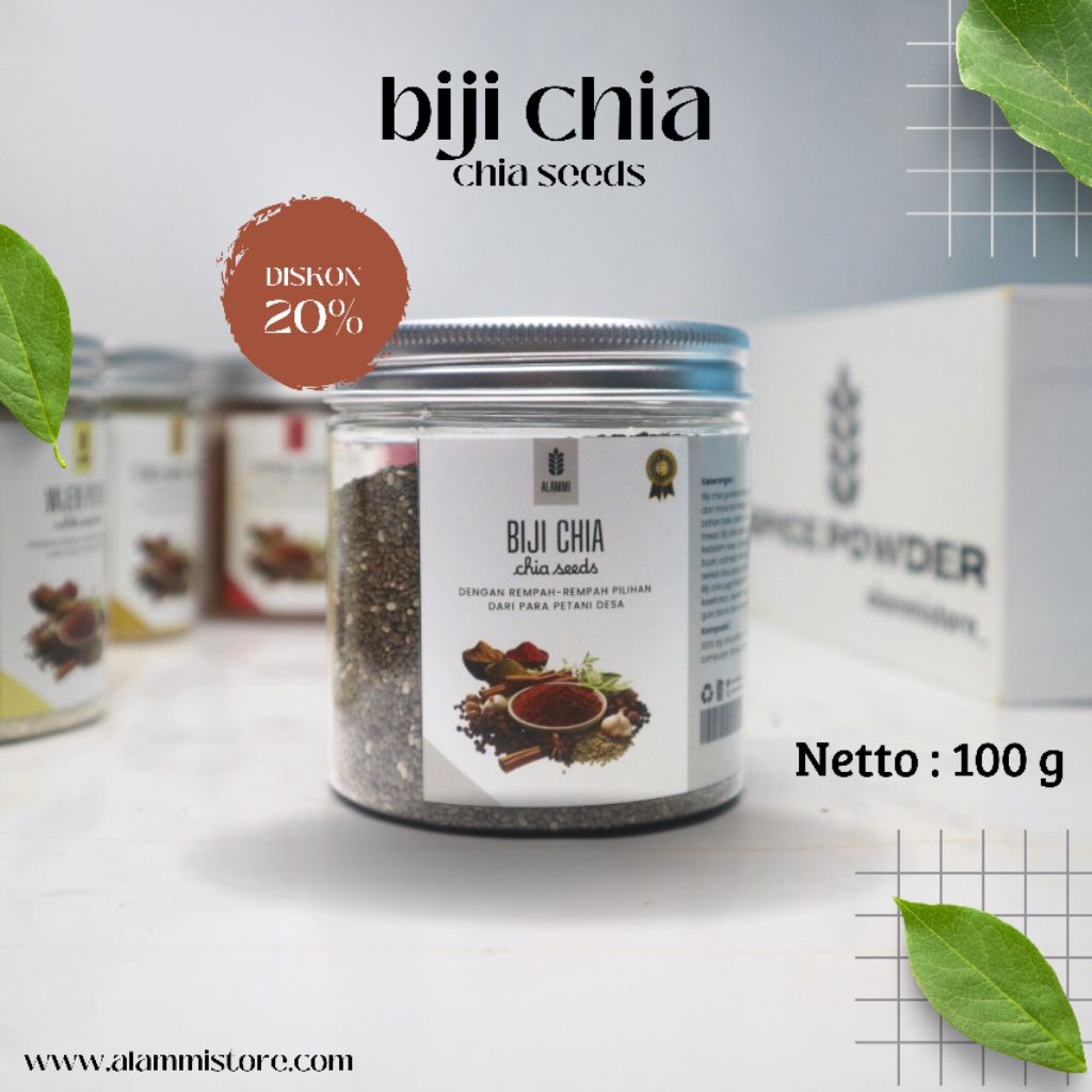 

Biji Chia Seeds 100 gr Tanpa Pengawet Tanpa Campuran Tanpa Msg Rempah - Rempah spice Powder