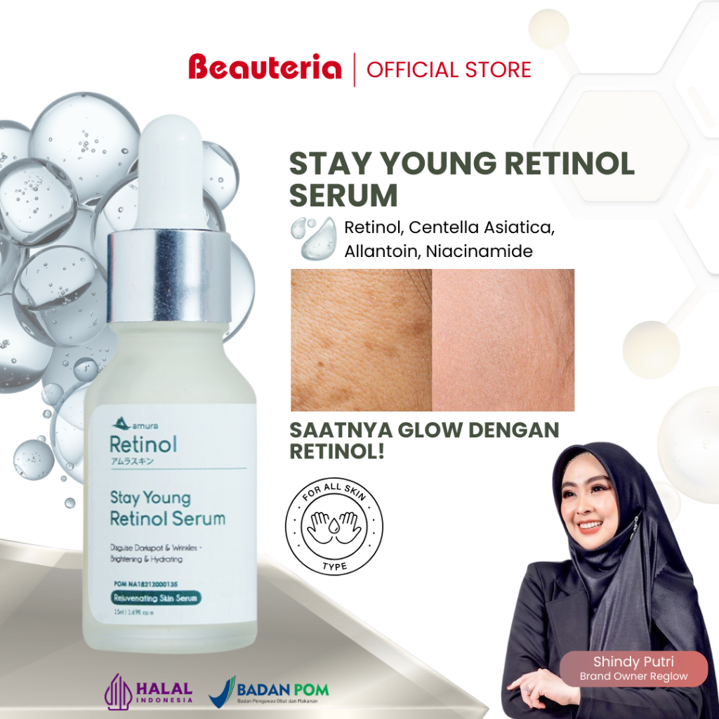 Amura Skincare Retinol Serum Pemutih Wajah Menghilangkan Flek Hitam Official