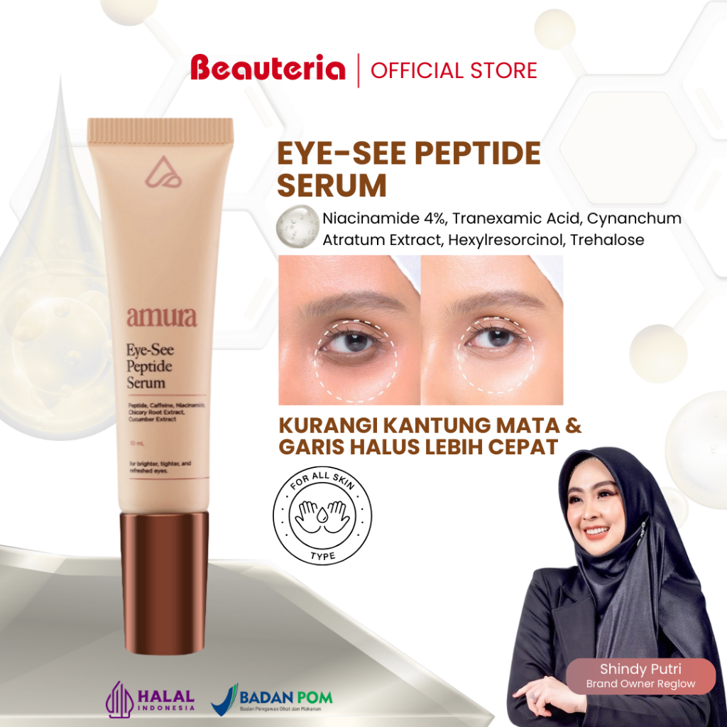Amura Skincare Eye See Peptide Serum Untuk Menghilangkan Mata Panda dan Kantung Mata Official