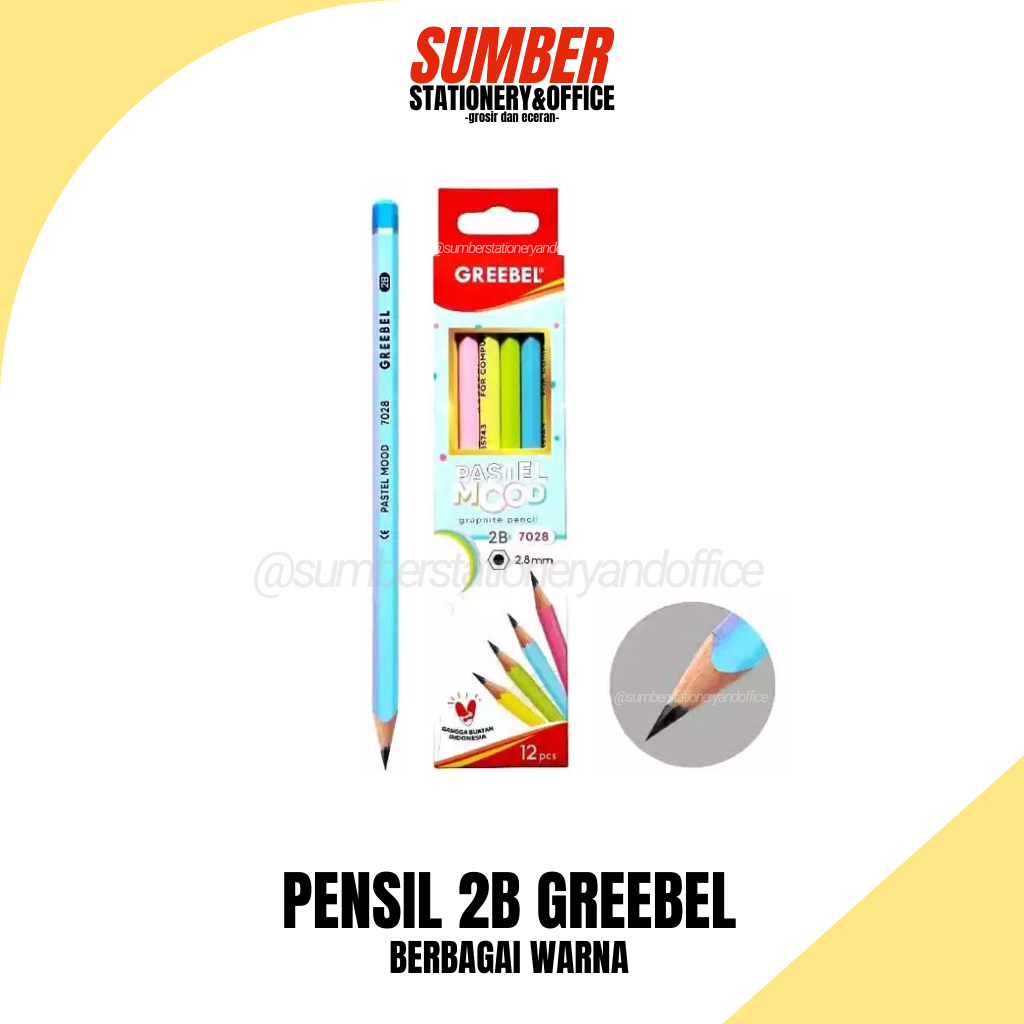 

Pensil Tulis Greebel 2B Pastel Mood 7028 - 1 Lusin/12pcs (7028)
