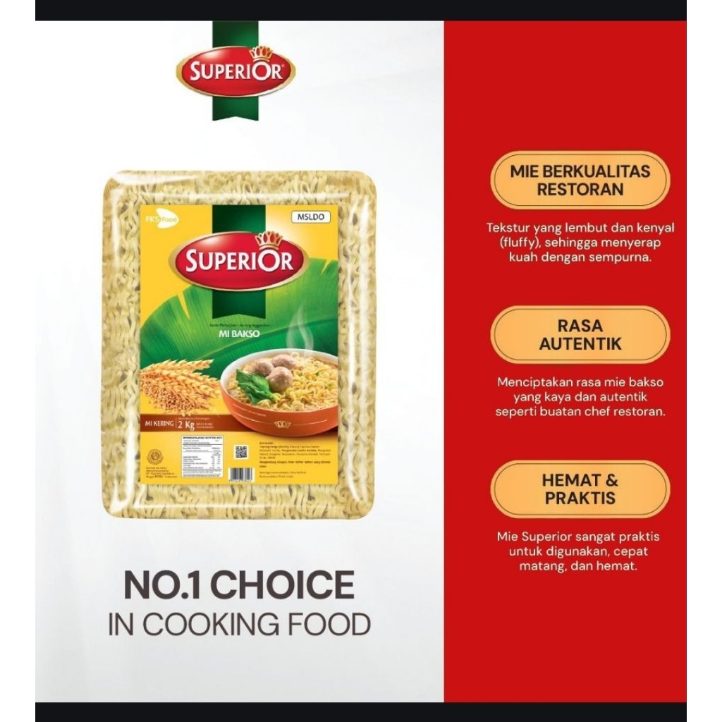 

Mi Superior Keriting - Mie Bakso - 1 Bal - 40 Keping - 50gr