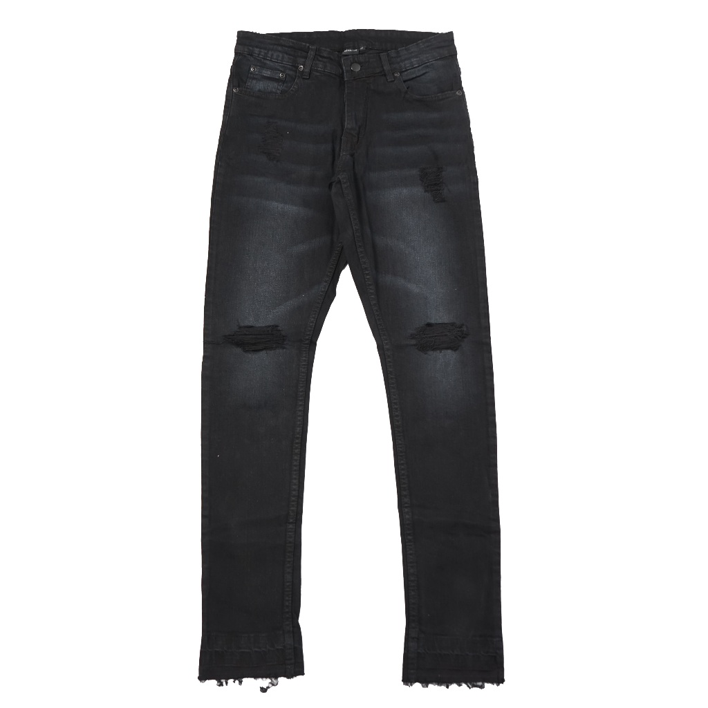 Branché Ripped Jeans Unfinished Wash Black