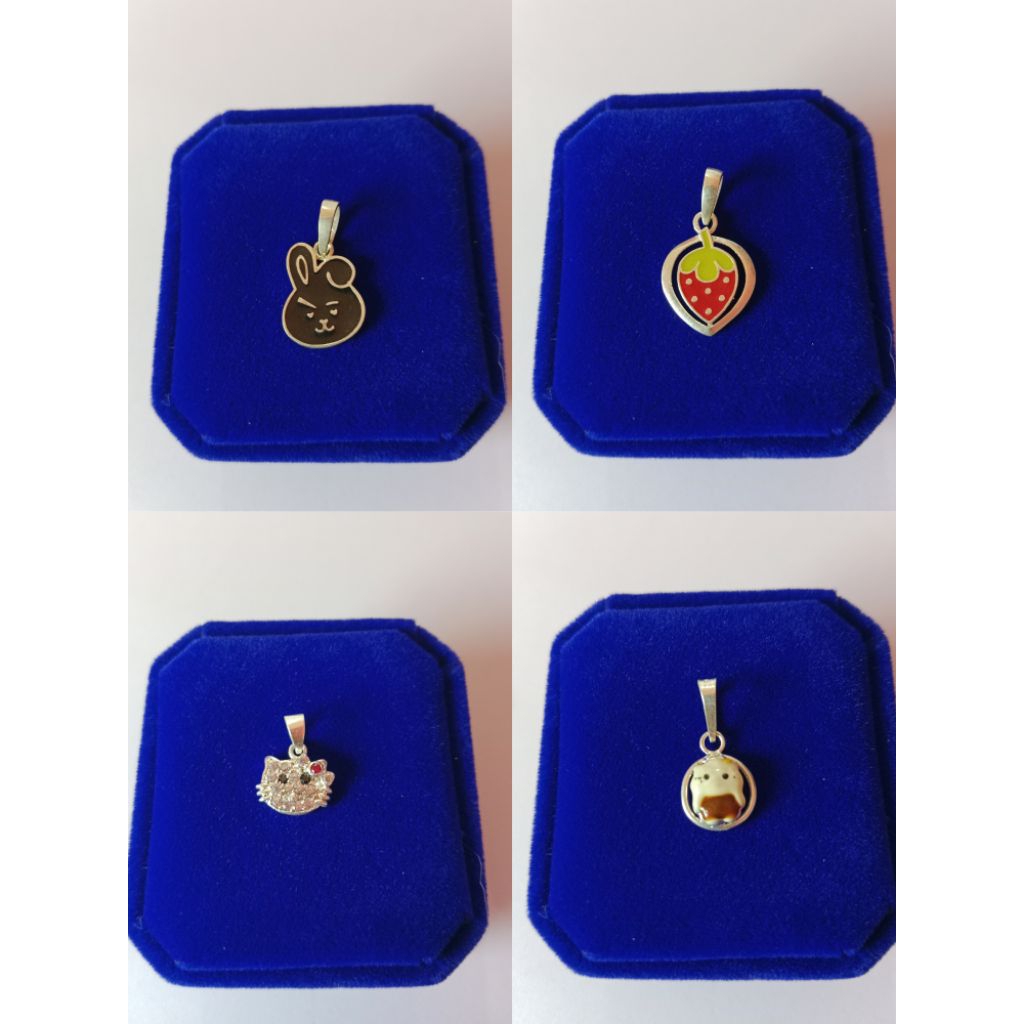 Liontin Anak Perak Asli 925/Liontin Anak Karakter/Liontin Terbaru/Lapis Emas Putih