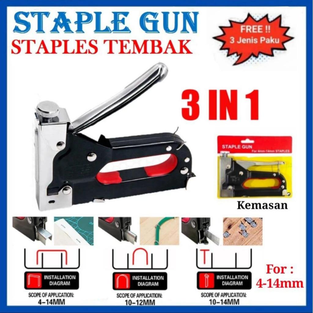 

Staple Staples Steples Gun Tembak Jok Kulit Kayu Karpet Kardus 4-14mm
