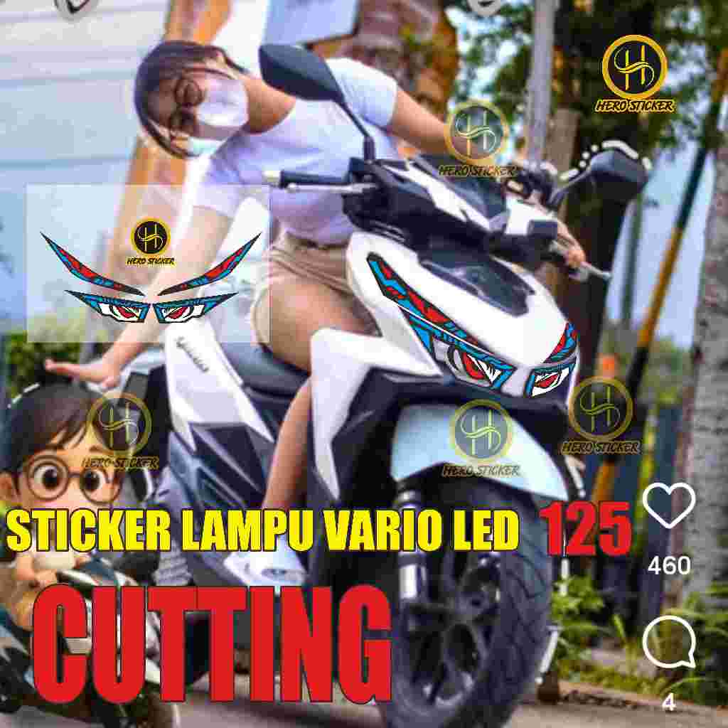 Sticker Lampu Vario Led 125/150 cc Stiker Lampu CUTTING ario old 125 150 2015 2017
