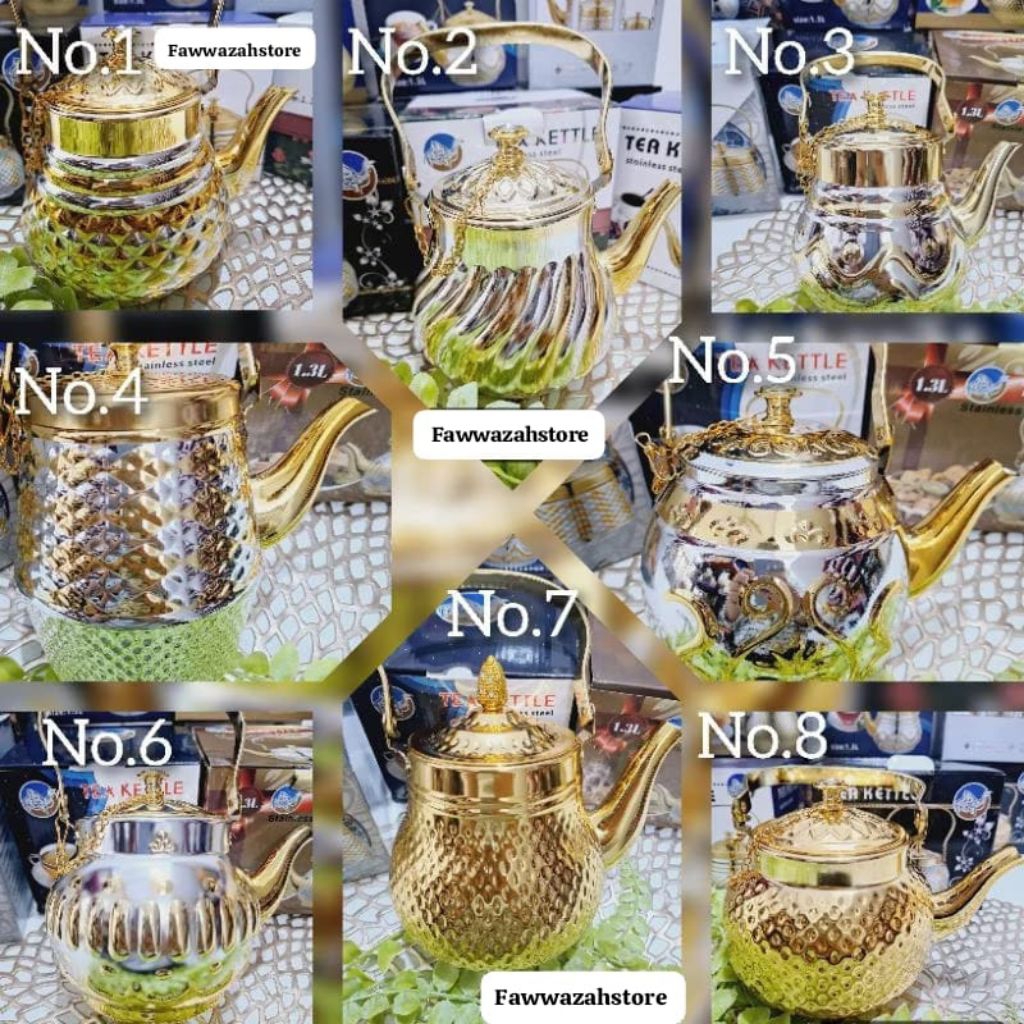 Paket Teko Stainless Steel Arab Premium Ibrix/Teko Air Zamzam/Teko Teh/Teko Kopi Oleh Oleh Haji Umro