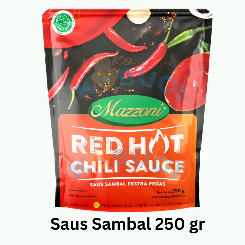 

Mazzoni Red Hot Chili Sauce 250 gr Saus Sambal