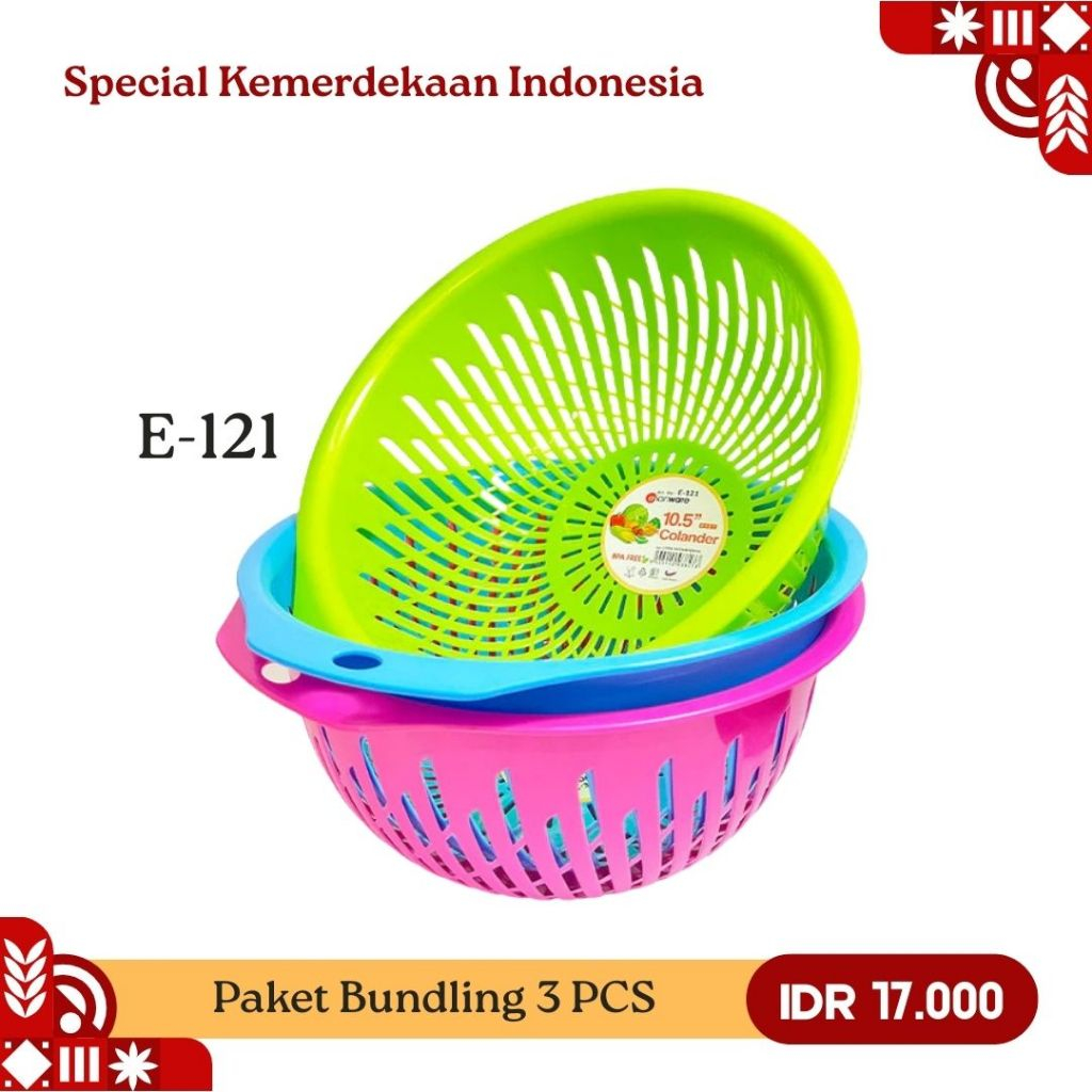 Elianware Besek 10,5" inch Serbaguna / Keranjang Buah Sayur / Round Colander, E-121
