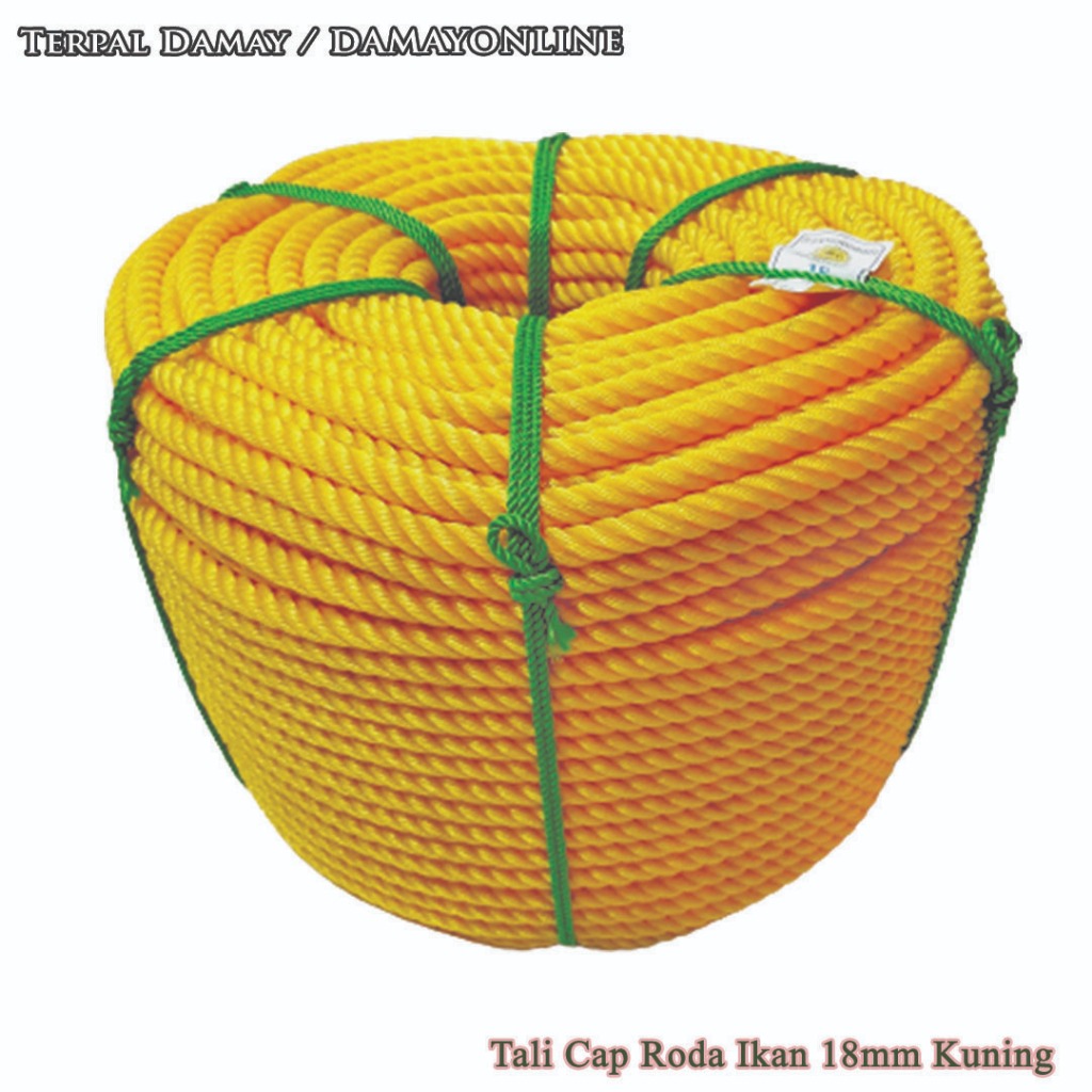 

Tali Tambang PE Cap Roda Ikan 18mm Kuning / Rol ( Harga / Rol )
