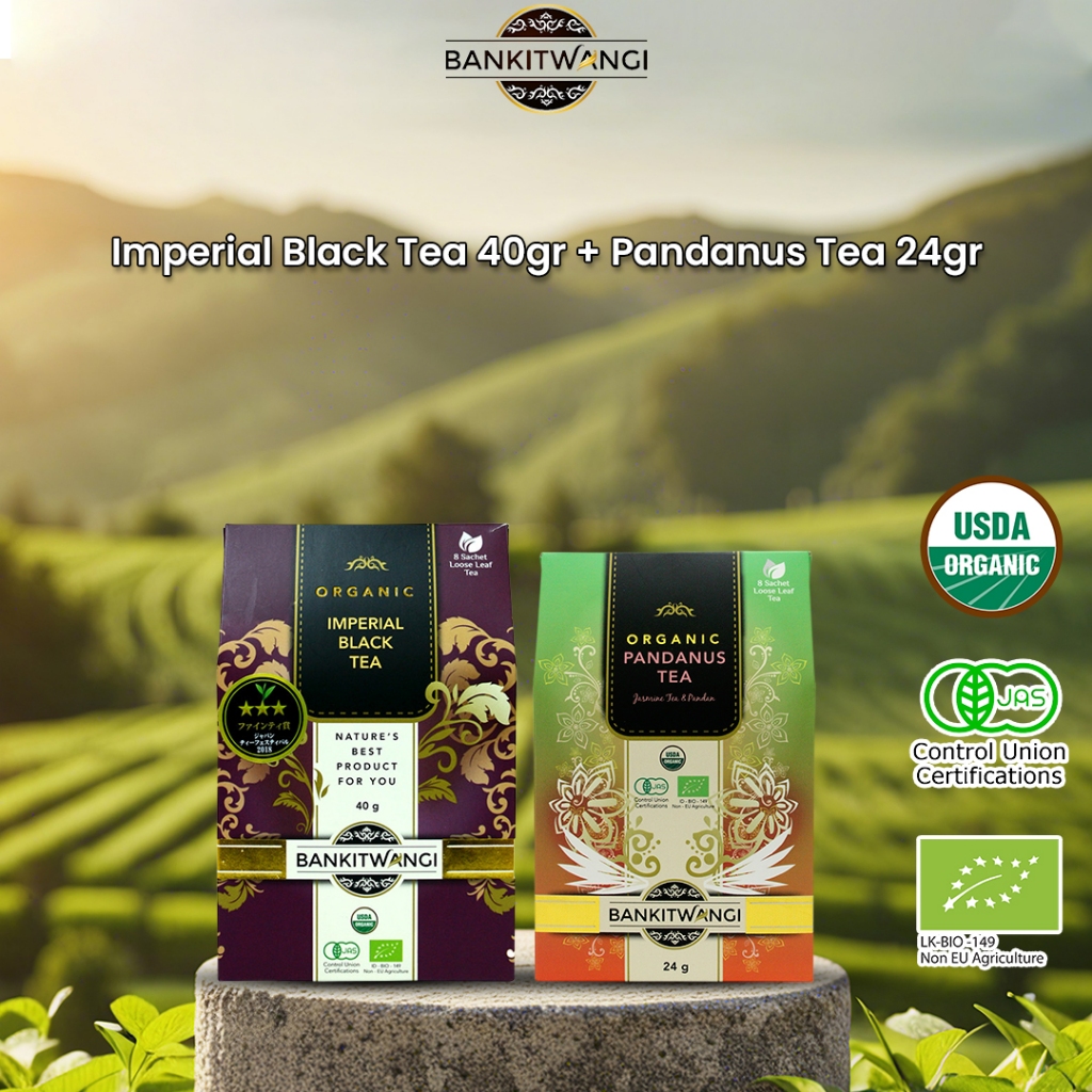 

Paket Bundling Bankitwangi Organic Imperial Black Tea 40gr + Pandanus Tea 24gr