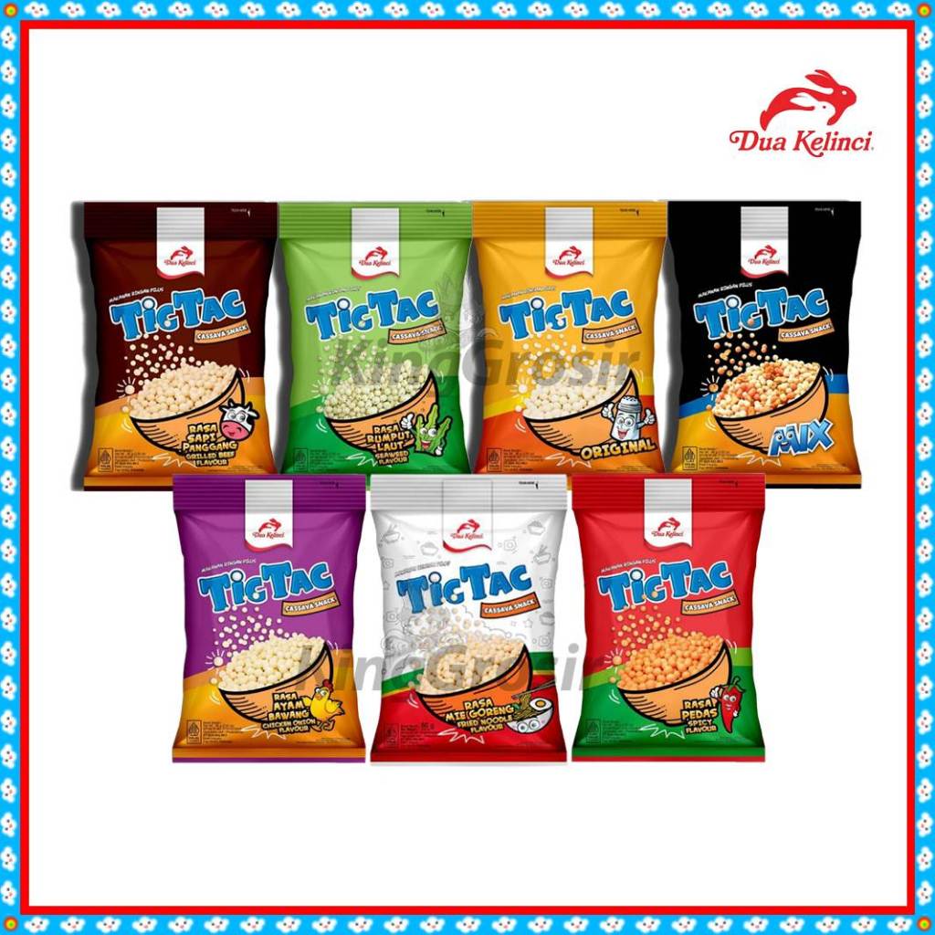 

Tic Tac Cassava Snack 80gr Camilan Aneka Rasa Enak dan Gurih / Dua Kelinci Tic Tac