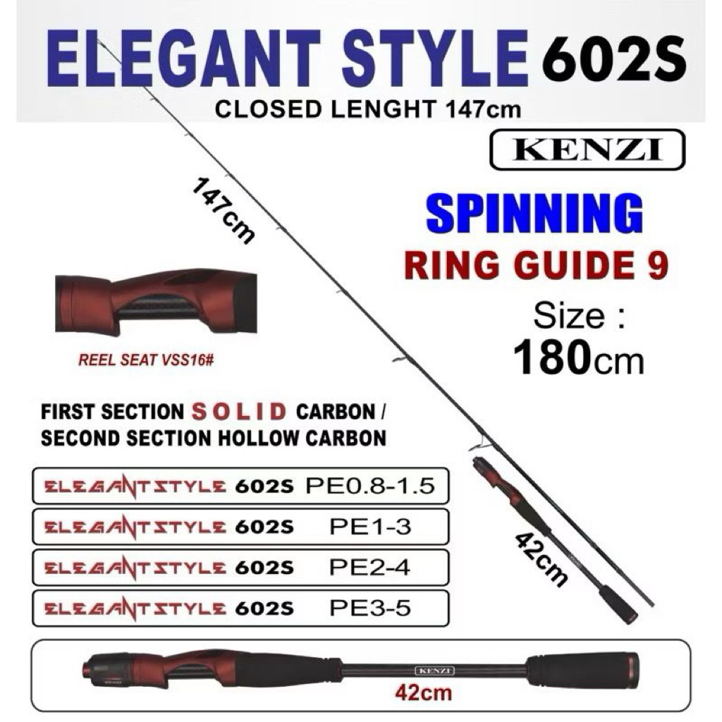 JORAN KENZI ELEGANT STYLE SOLID CARBON LENGKAP UKURAN