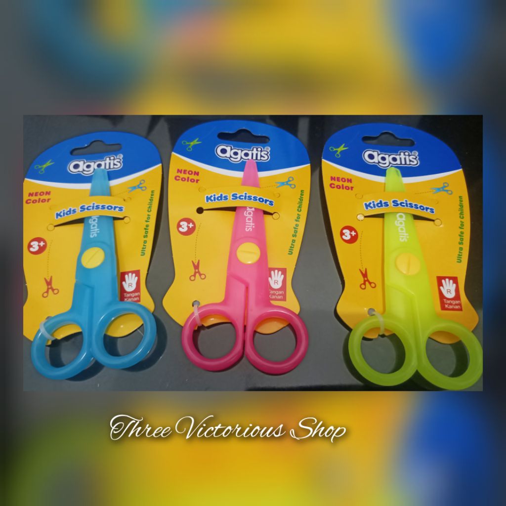 

Original Agatis Kids Scissors Neon Color gunting plastik