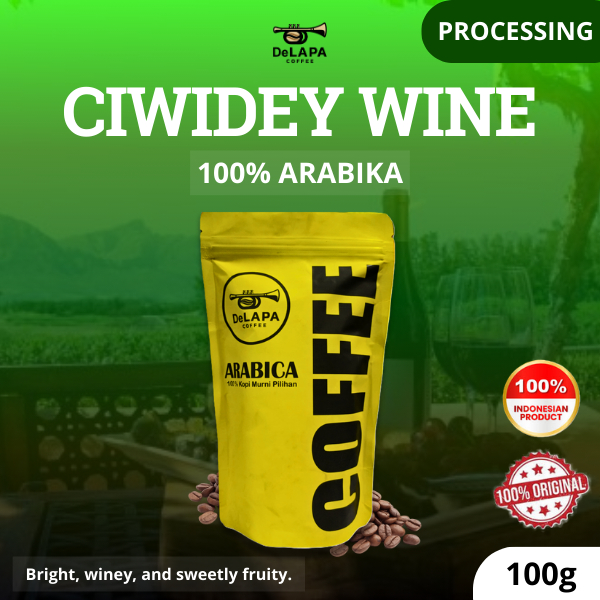

Biji Kopi Arabika Ciwidey Wine 100 gram By DeLAPA Coffee | 100% Asli Arabika
