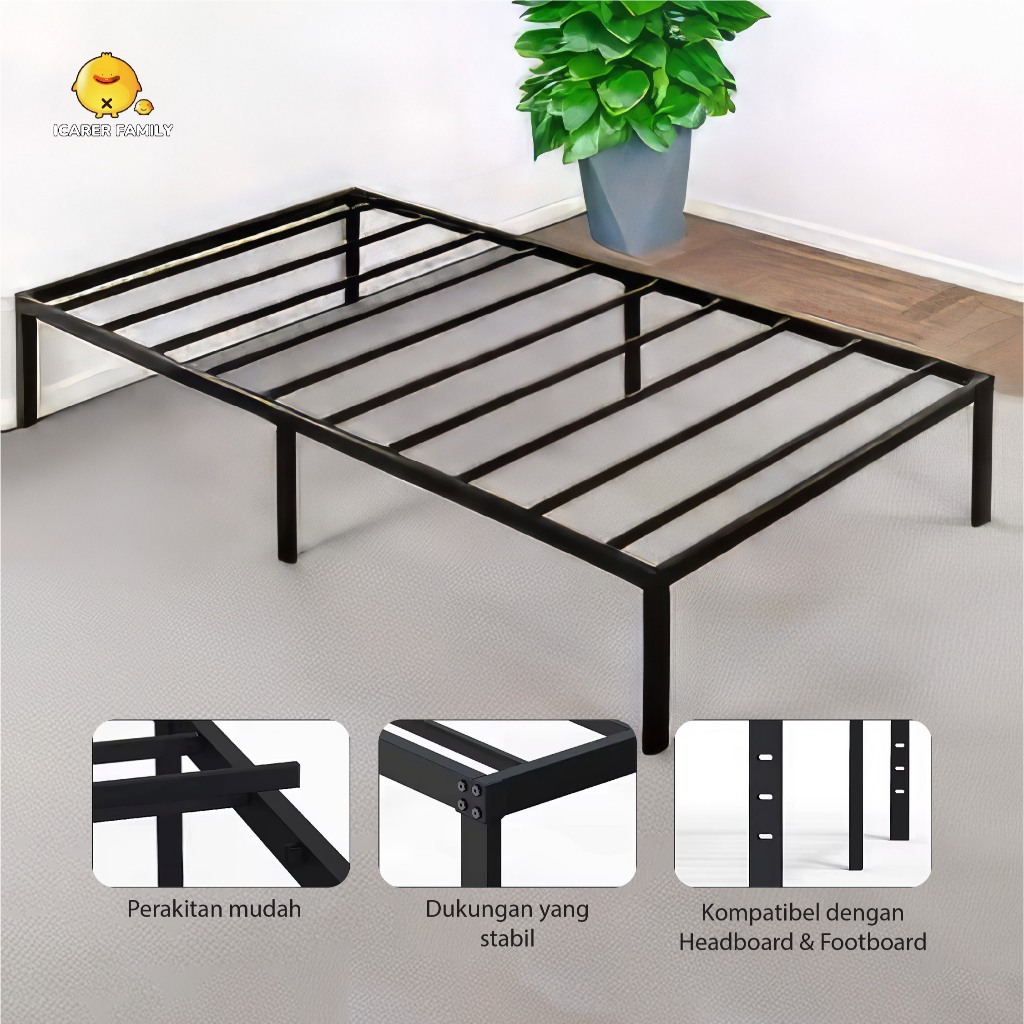 Icarer Family - Tatakan Divan Single & Double - Keranjang Besi Industrial - Tempat Tidur Besi Rakit