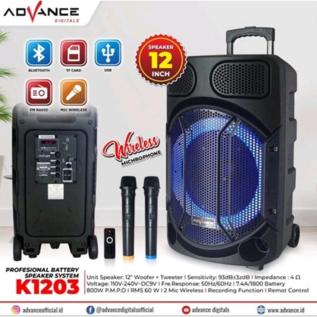 SPEAKER PORTABEL ADVANCE 12 INC K1203
