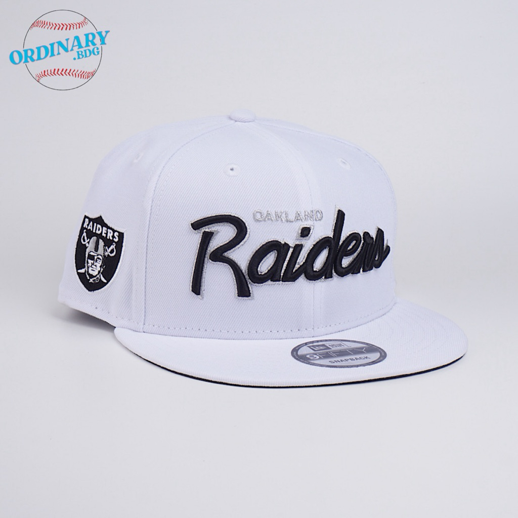 Topi New Era Original Oakland Raiders Script White