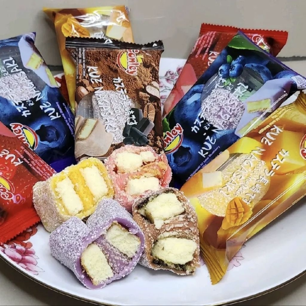 Conley mochi kue nagasaki 35gr mochi snow cake coklat, mangga, blueberry, strawberi, pandan, susu ce