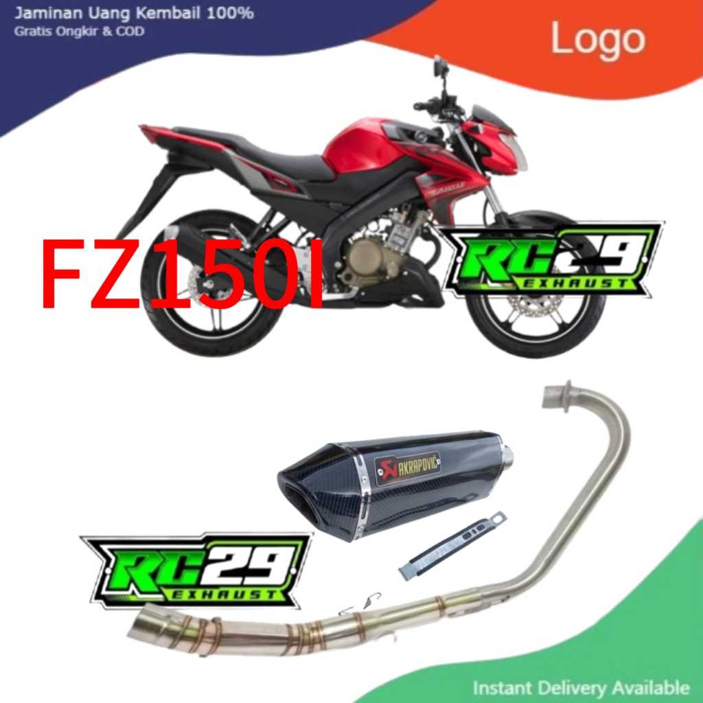knalpot ekzos FZ150i racing FZ150I fz150i Vixion New Vixion old exhaust Akrapovic full system