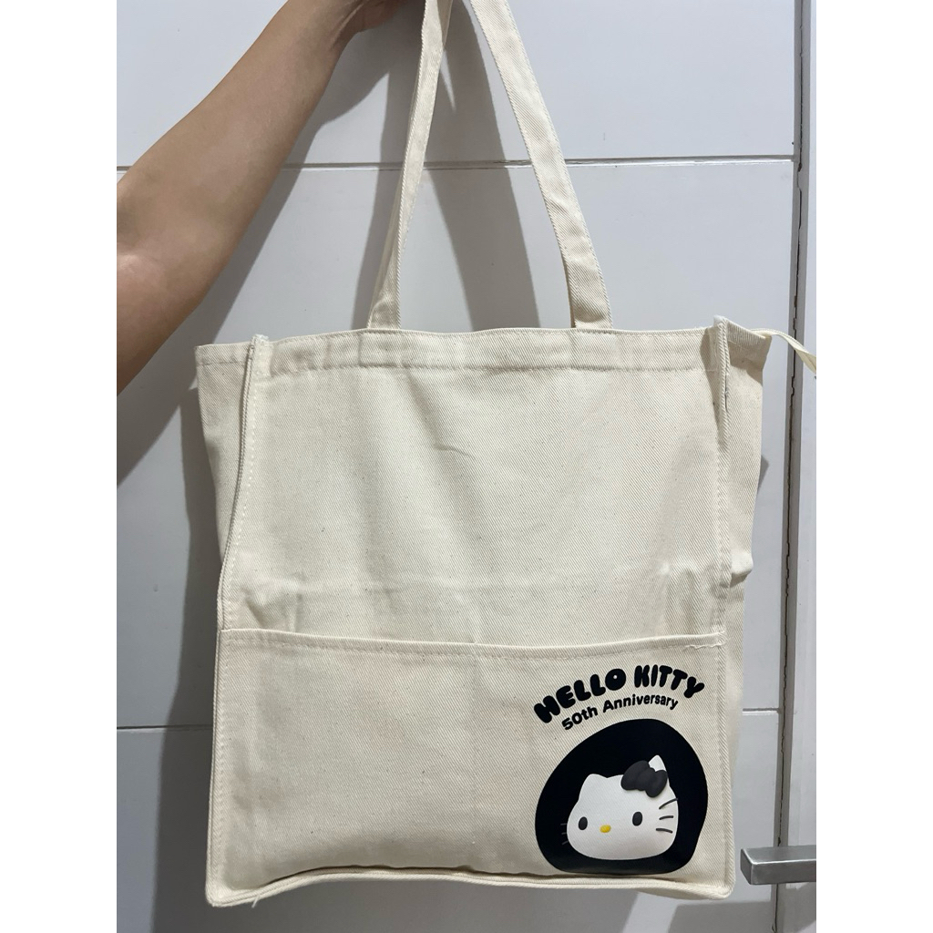 NEW Hello Kitty Totebag KT Original Sanrio Tas Yogya Junction Double Bonus
