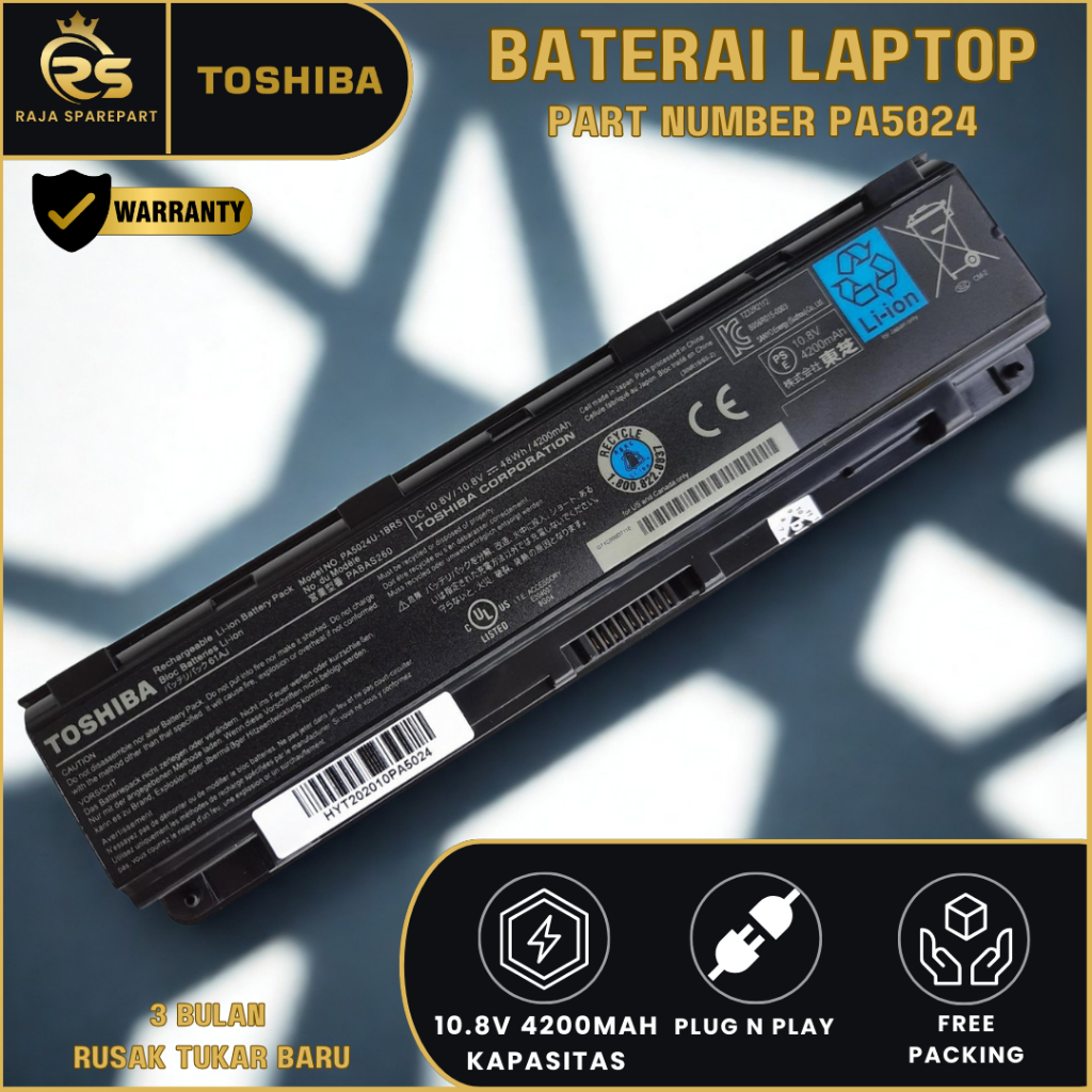 Baterai Toshiba Satellite C840 C840D L840 L830 PA5024