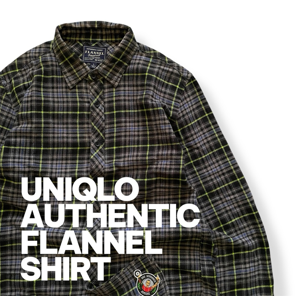 Kemeja flannel uniqlo pria