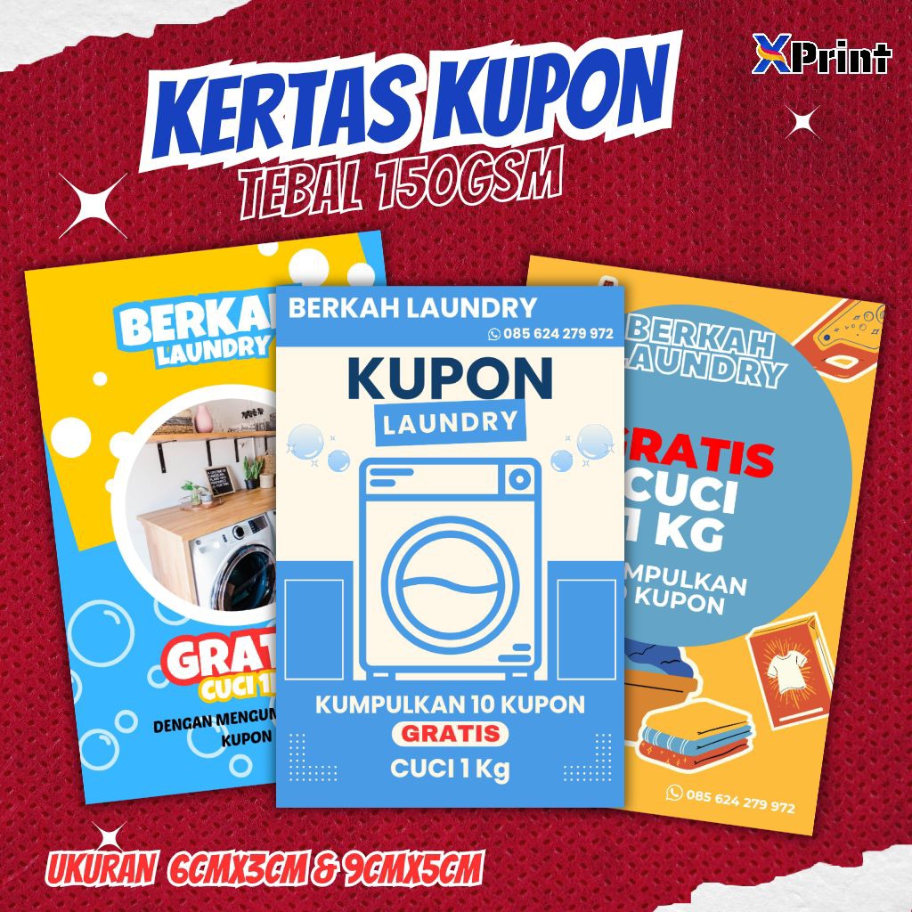 

(200pcs) kertas kupon laundry tebal 150gsm