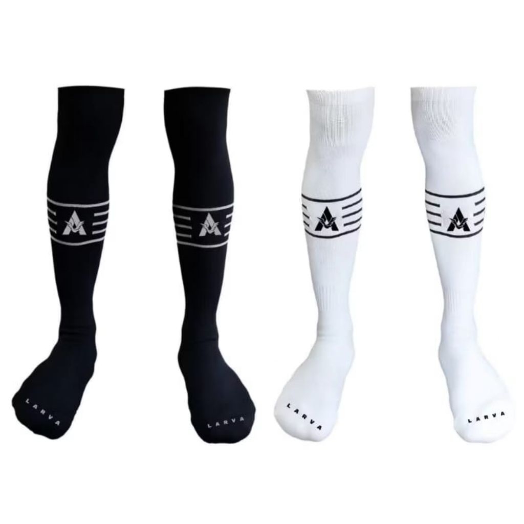 Kaos Kaki Bola Panjang Sepaha LRV R8 APPAREL PRO Hitam PUTIH KAOS KAKI BOLA LARVA R8 PRO