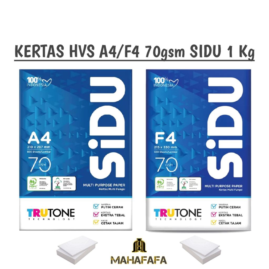 

KERTAS A4/F4 70GSM 1 KG SiDU Sinar Dunia