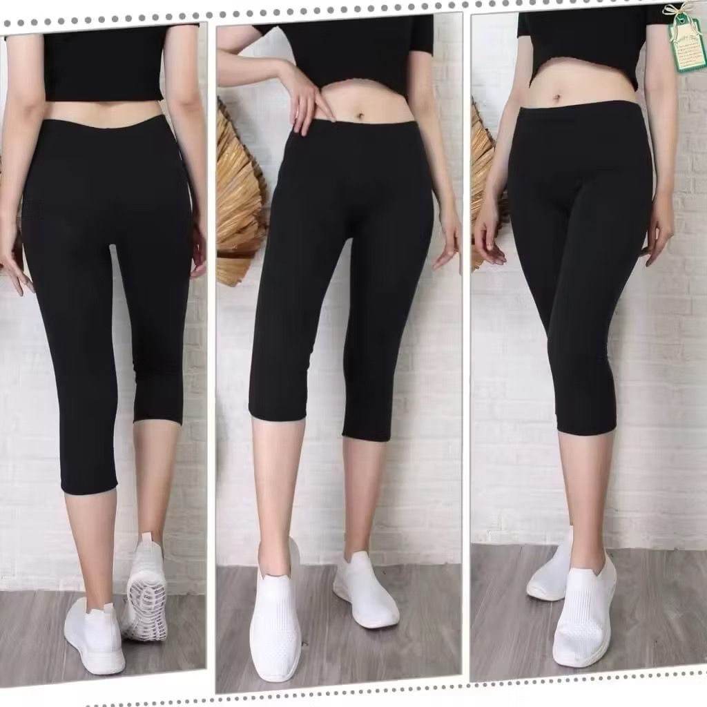 PROMO....CELANA LEGGING WANITA KAOS PENDEK 3/4  POLOS/ LEGGING WANITA / LEGGING PENDEK / LEGGING SPA