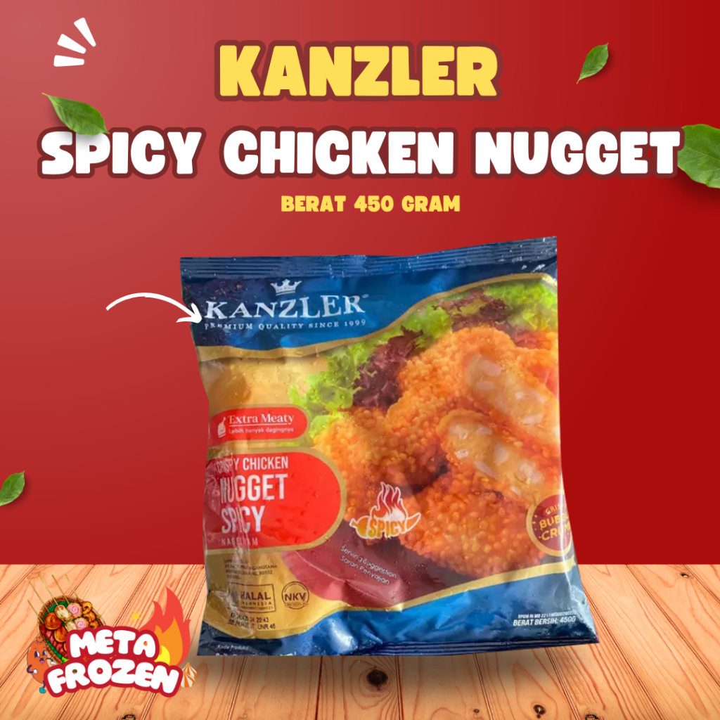 

Kanzler Crispy Chicken Nugget SPICY Bubble Crumbs 450 gr Nuget Ayam Krispi Olahan / Kanzler
