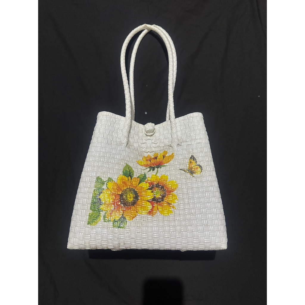 Jual Tas Anyaman Bali Motif Bunga Murah