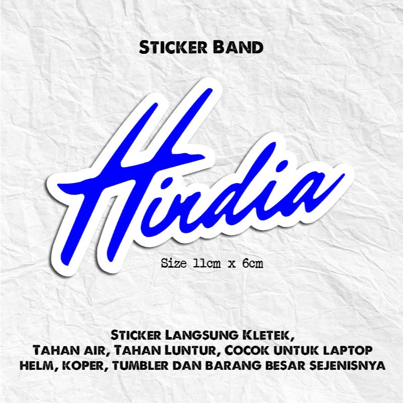 

SyndicateMusicMerch Sticker Band Hindia Logo Sudah terpotong Sesuai Pola Gambar Anti Air Sticker Laptop, Sticker Helm, Sticker Koper Sticker Band Music