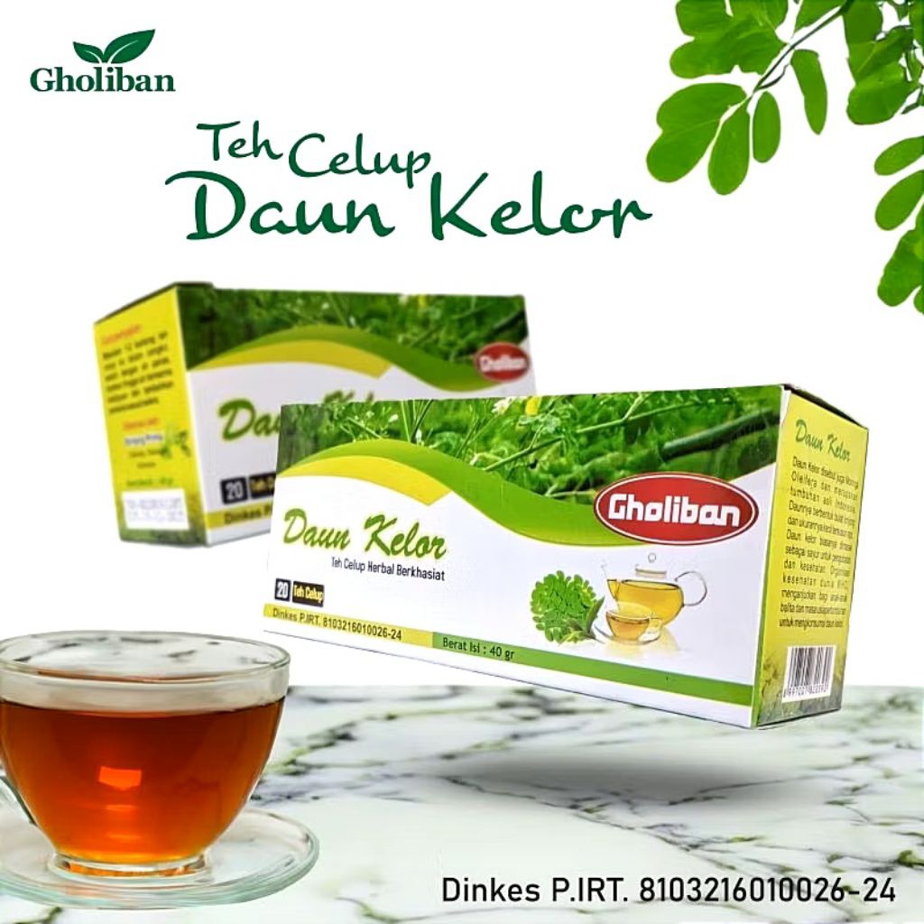 

Teh Celup Daun Kelor Gholiban isi 20 Celup