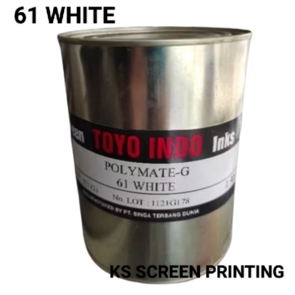 

TINTA TOYO INDO POLYMATE G - 61 WHITE 1Kg SABLON PLASTIK, KARUNG, DLL