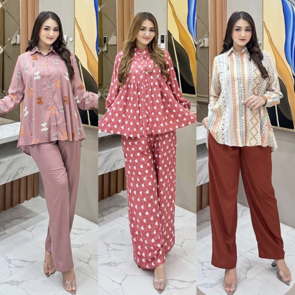 ONE SET SASA SET MAUDY ori Naura - Setelan Viral Setelan Busui Setelan Rayon Premium Rayon Twill Pol