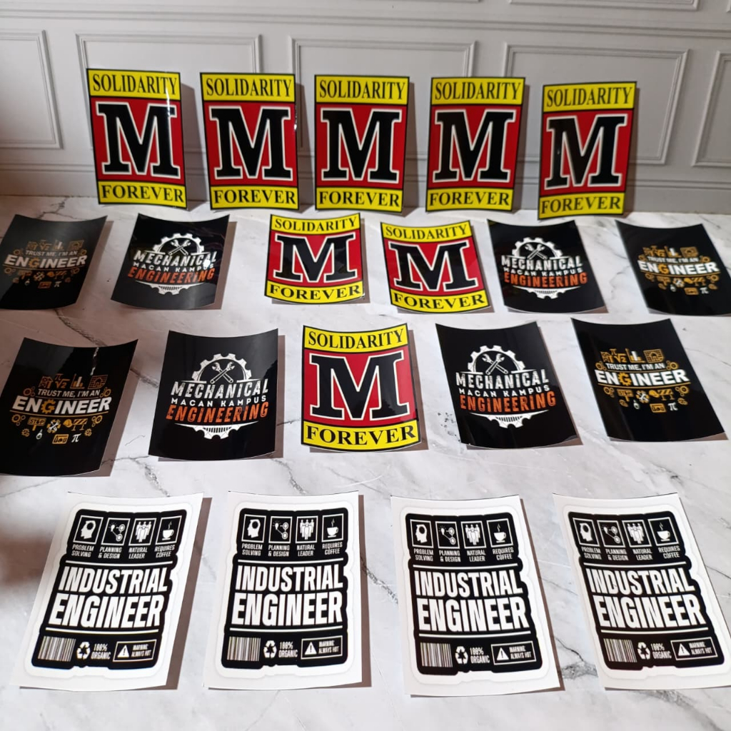 

Stiker 4x7 cm Teknik engineer teknik mesin industri elektro sipil stiker vynil murah glossy