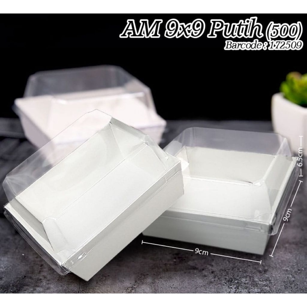 

BOX ROTI / DONAT / KUE - PER 1 PCS - SIZE 9X9 CM - PUTIH