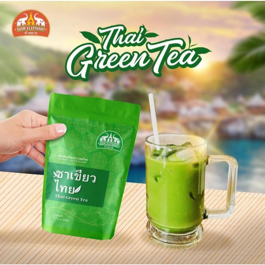 

Siam Elephant Green Thai Tea 200GR Daun Teh Hijau Produk Thailand / Teh Hijau Thailand