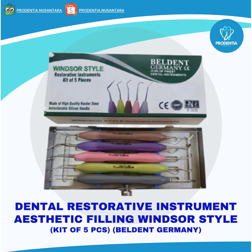 BELDENT GERMANY DENTAL RESTORATIVE INSTRUMENT AESTHETIC FILLING WINDSOR STYLE - KIT of 5 Pcs